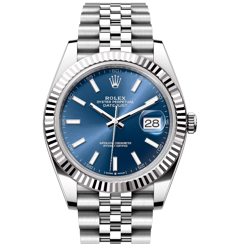ロレックス デイトジャスト41 ブルー - 腕時計(アナログ)